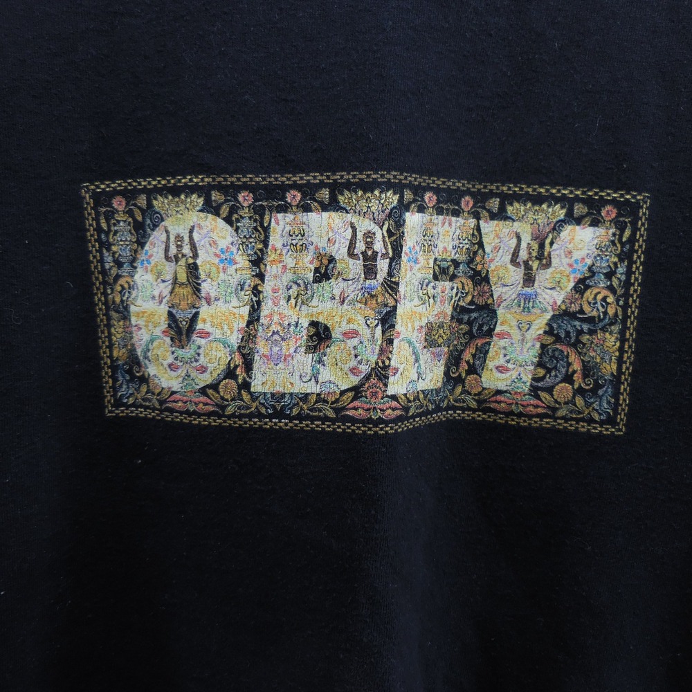 Obey Y2K Mens Graphic T-Shirt Black Short Sleeve Cotton Box Logo Crewneck Large